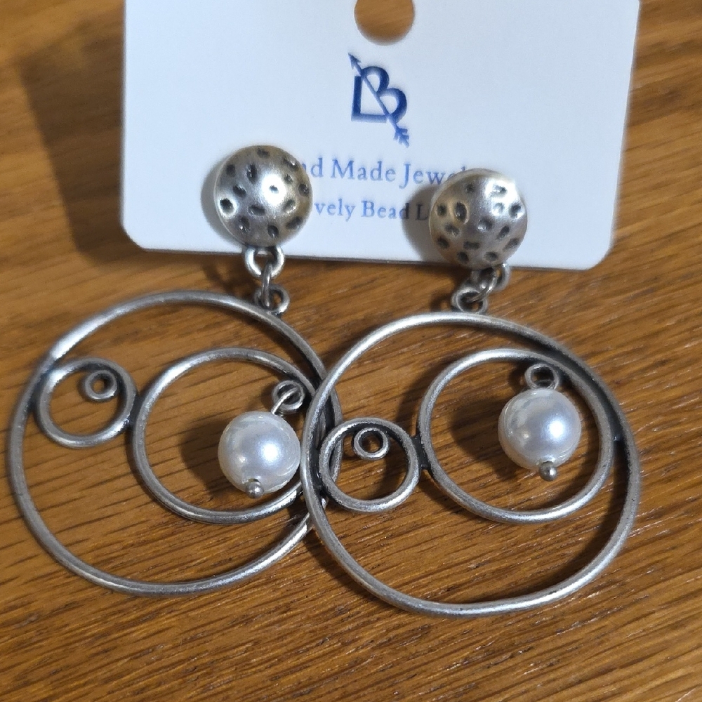 Handmade Silver Earrings with Pearls